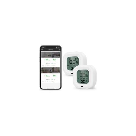 Set di 2 termometri e igrometri Bluetooth, sensore di temperatura e umidità con esportazione dati per iOS e Android, funzione allarme, per casa, custodia per chitarra, umidificatore per sigari, regalo