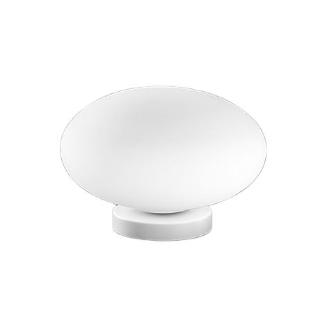 Lampe De Table En Verre Soufflé Blanc Satiné, Structure En Métal Peint, Douille E27, Design Élégant Pour Intérieurs - Produit Par Perenz Design (1/2)