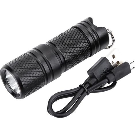 Lampe de poche - Atyhao - Mini LED rechargeable USB - Portable - Noir - Torche de poche (1/4)