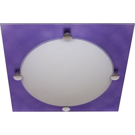 Taurus lampada da soffitto quadrata grande 2xe14 l.30xw.30xh.30xh.8cm melanzana/bianco