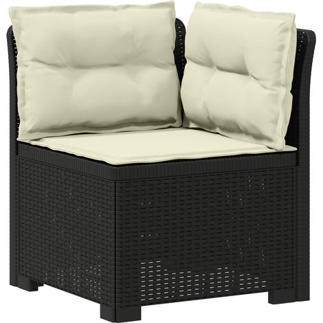 vidaXL Sillón Individual de Jardín con Cojines Apariencia de Ratan PP (1/2)
