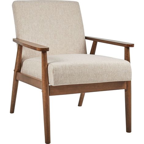 Sessel ESRUM Stoff Dunkelbraun / Beige