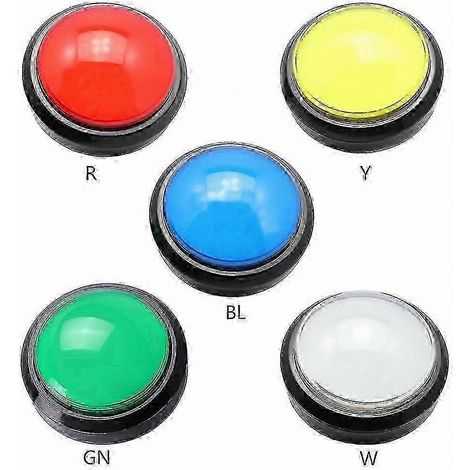 Bouton-poussoir rond à LED de 100 mm avec micro-interrupteur pour projets d'arcade DIY (1/4)