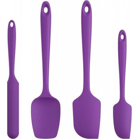 Spatule En Silicone - Résistante À La Chaleur Jusqu'à 315 ℃ - Pour Cuisine Et Pâtisserie - Lot De 4 (1/5)