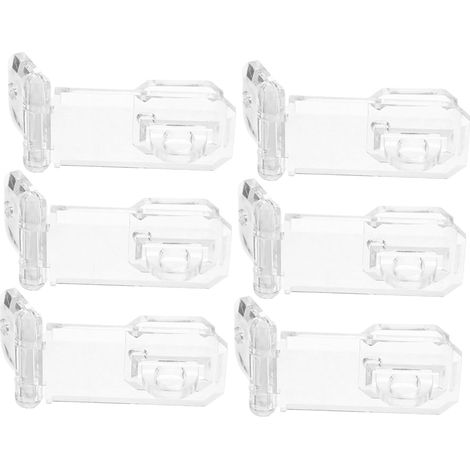 Lot de 6 loquets Cabilock en acrylique transparent, mini-verrous (1/5)