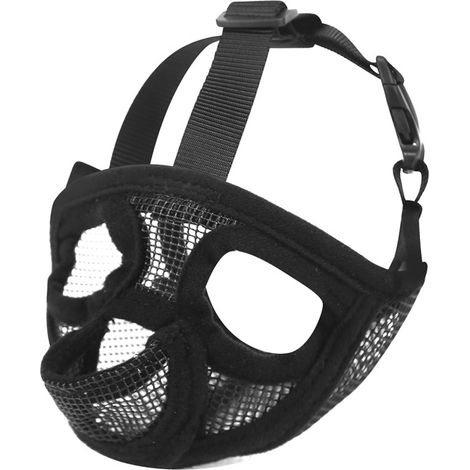 Muselière pour bouledogue français, muselière pour chien à museau court (Shih Tzu, bouledogue anglais), muselière en maille avec passage de langue, muselière plate pour chien. (1/5)