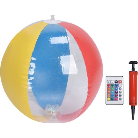 Ballon de plage LED gonflable flottant à 16 couleurs avec télécommande pour décorer votre jardin, piscine et fêtes.-AquaForge (1/5)
