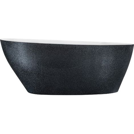 Baignoire îlot graphite Glam avec bonde graphite GOYA A-LINE 160x73 (1/3)