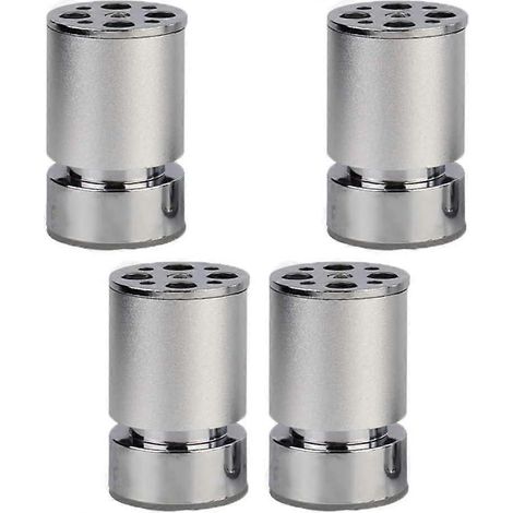 Pieds de meubles métalliques réglables, pieds de table en alliage d'aluminium en 4 pièces, pieds de remplacement ronds pour canapés, bureaux, lits et armoires (10 cm x 4 pouces). (1/5)