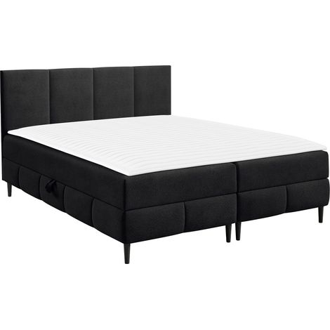 Lit boxspring Rivus I, Coral 60, Unique, Continental, 120x200, Tissu, Disponible, 122x206x88cm