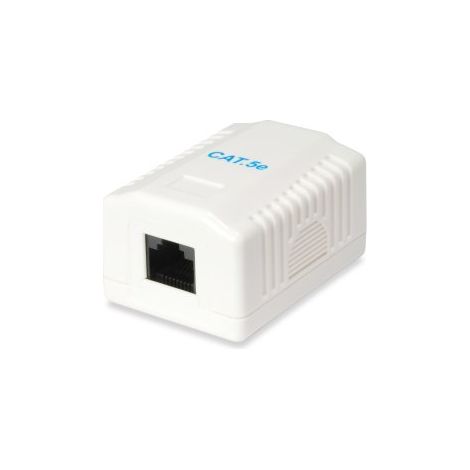ROSETA DE SUPERFICIE CATEGORIA 5e 1 HEMBRA RJ45 COLOR BLANCO