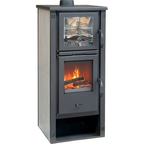 Estufa de Leña de Acero con Horno FORNO M de 5,4 kW y Salida Superior de 120 mm (1/4)