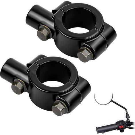 Soporte para manillar de bicicleta, 22/10 mm, negro - juego de dos piezas (1/4)