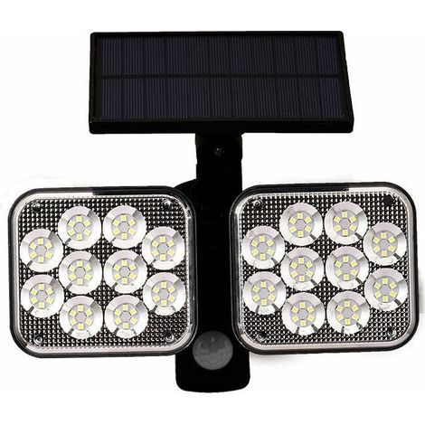 Lumiere Solaire Exterieur, étanche IP65 pour Cabanon, Garage, Jardin-2108 Applique double tête (1/3)