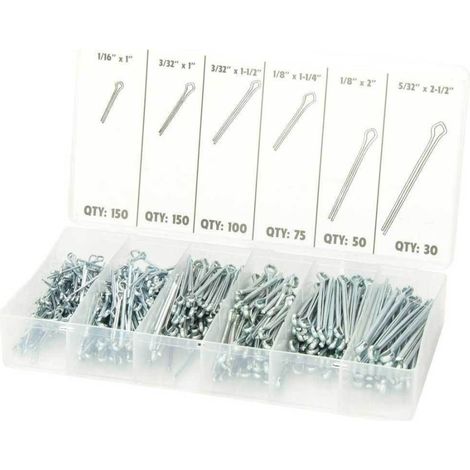 Set Assortiment 555 Pièces Goupilles Fendues Différentes Tailles (1/2)