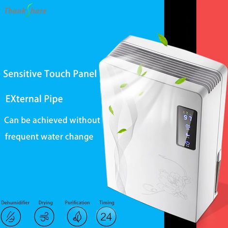 Déshumidificateur intelligent 2,2 L : déshumidifie les sous-sols, purifie l’air, sèche les vêtements et est doté d’une minuterie tactile sensible. (1/5)