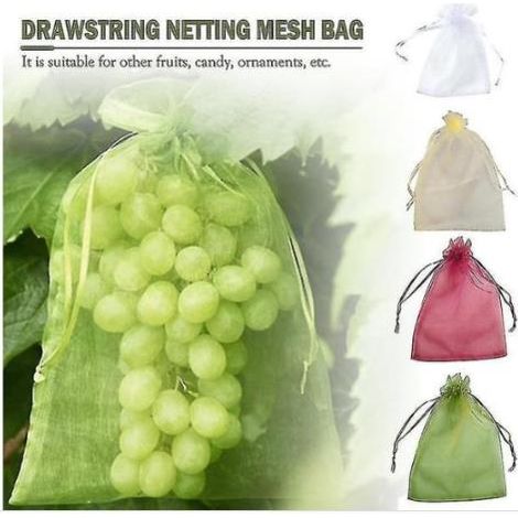 Sacs de protection pour fruits en filet, sacs barrières en maille pour jardin, sacs de protection en filet avec cordon de serrage pour protéger les plantes des oiseaux, écureuils et autres nuisibles,