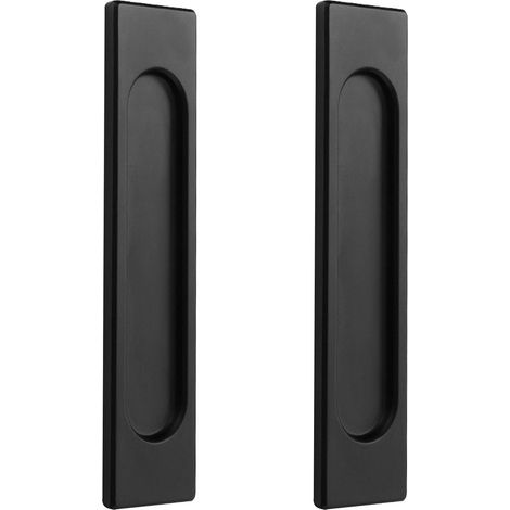 150mm 2pcs Noir Poignées de Porte Coulissante Angle droit AutocollantesPoignée Porte CoulissanteAlliage D'aluminium or mat sans Perforation pour Porte Coulissantes GrangeFenêtres Armoires (1/5)