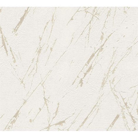Papier peint intissé luxe blanc crème Tapisserie effet métallique Papier peint aspect marbre idéal pour salon et chambre (1/9)