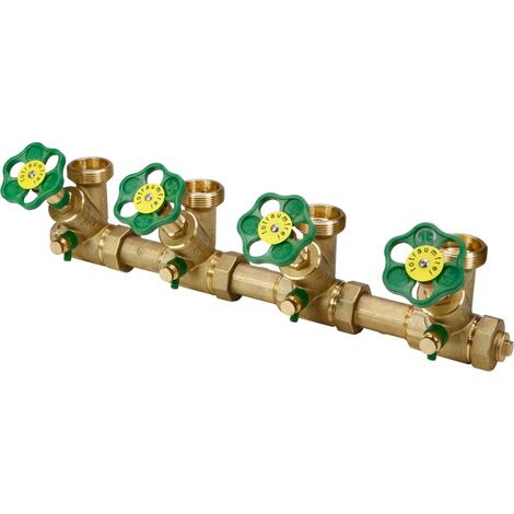 Schlösser ATV-Verteiler mit nichtsteigender Spindel, 4-fach, DN 25, Eingang 1", oberer Ausgang 1 1/2"