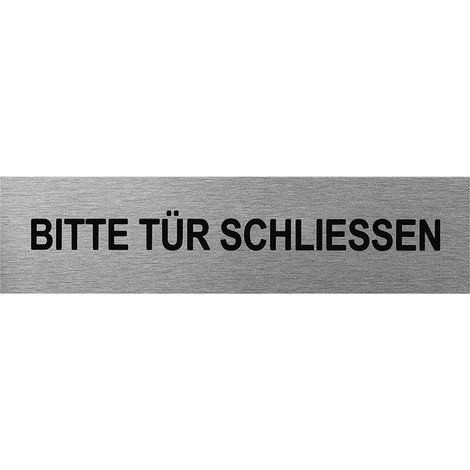 Targa per porta in alluminio " Bitte Tür schliessen " 160x40mm