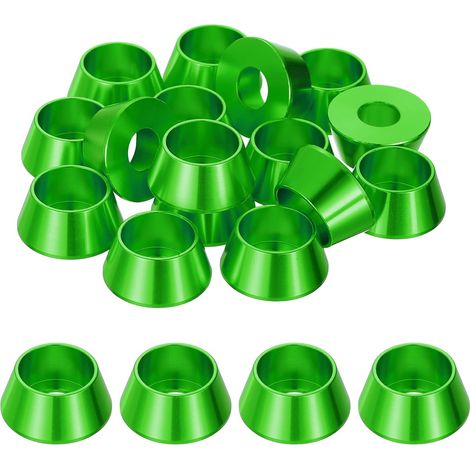20 Pièces Rondelles à Tête Fraisée, Rondelles de Tasse M8 x 19.8 mm, Rondelle Fraisée, Rondelle Boulon En Aluminium Pour vis à tête, tige filetée, Accessoires Mécaniques, Vert (1/5)