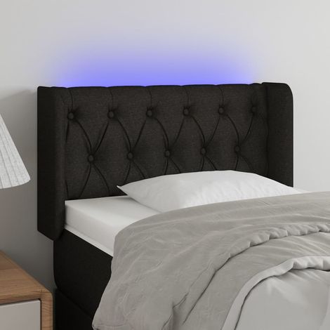 Tête de lit à LED - Design industriel - Pour Lit adulte - Noir 83x16x78/88 cm Tissu Chic-672137 (1/5)