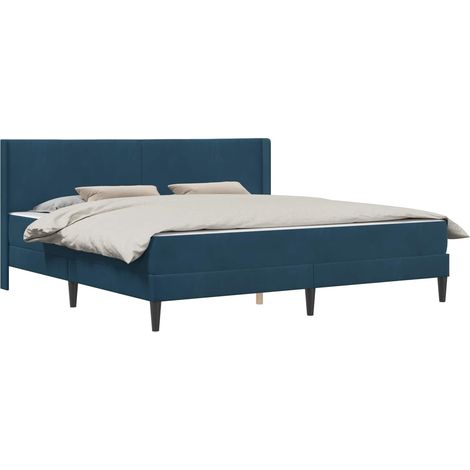 Maison Exclusive - Struttura letto con materasso Blu 180 x 200 cm Velluto