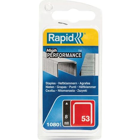 Rapid Fine Wire Staples for Textile Fixation, Labeling, Decoration, and Softwood, Size 53/08mm, Pack of 1080