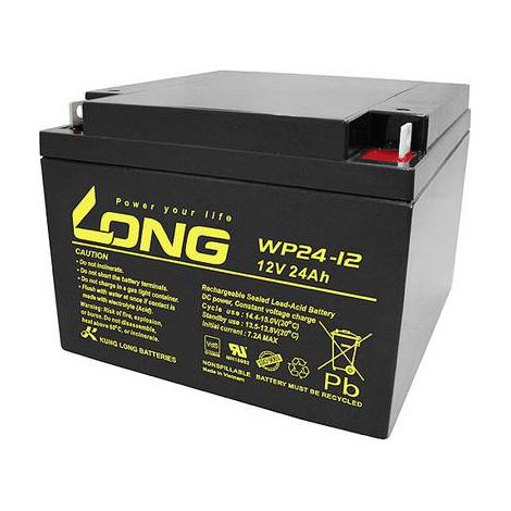 Long WP24-12 WP24-12 Batterie au plomb 12 V 24 Ah plomb (AGM) (l x H x P) 166 x 125 x 175 mm raccord à vis M5 certification VdS, auto-décharge rédu Y860682 (1/2)