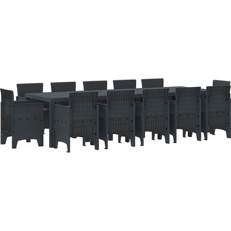 Conjunto de Comedor de Jardín 13 pcs Antracita Plástico (1/5)
