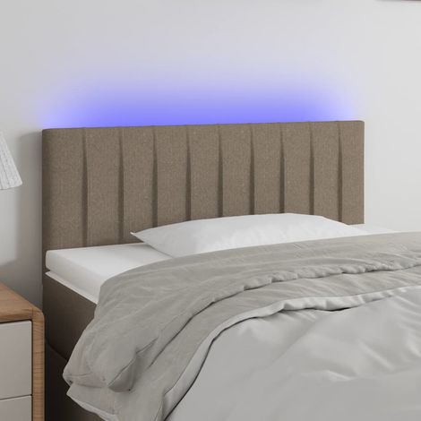 Tête de lit à LED Taupe 100x5x78-88 Tissu (1/5)