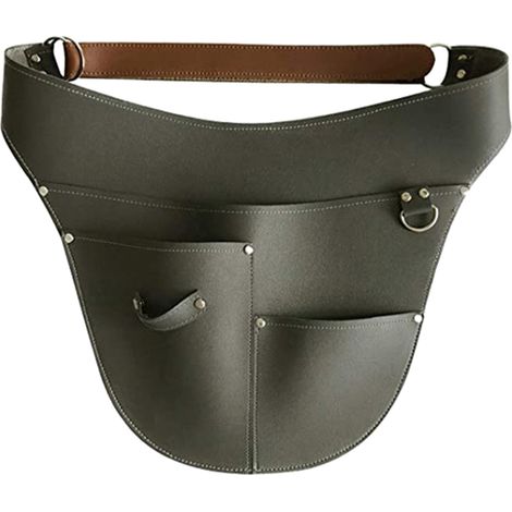 Tablier porte-outils en cuir ajustable pour le jardinage, la floriculture, la taille et les travaux manuels.-AquaForge