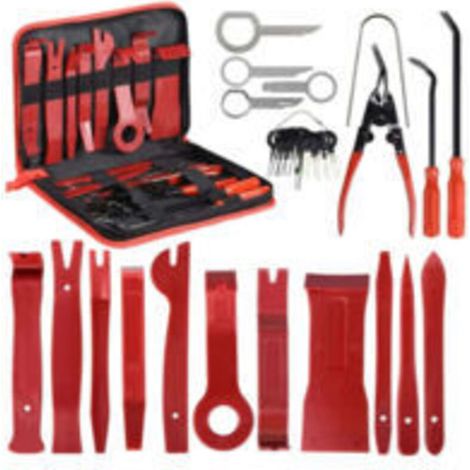 30PCS Outils pour Garnitures Outils Démontage Installation Garniture Intérieure Outils pour Garnitures Panneau de Porte Autoradio Kit Garniture Voiture avec Un Sac (1/4)