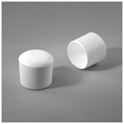 Ajile - Embout Enveloppant Coiffant Capuchon de Protection Plastique BLANC pour Pied, Tube, Tige, Fil de Grillage de Diamètre 30 mm