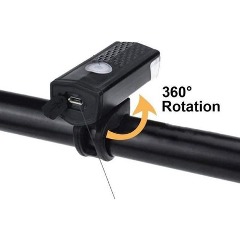 Phare Vélo - Phare Avant LED 300 Lm - Rechargeable USB - Pour Vélo Poussette Tondeuse Scooter Kayak - Lot De 2 (1/4)