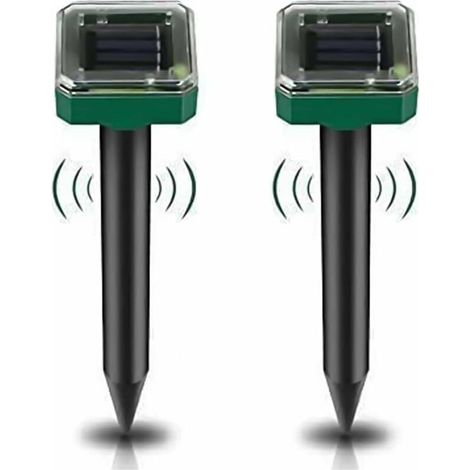 2er-Pack solarbetriebene Maulwurfsabwehrgeräte für Gärten, IP65 wasserdicht – Effektiver Schutz vor Wühlmäusen, Maulwürfen und Schlangen für Rasen und Garten – Hohe Empfindlichkeit – KZQ