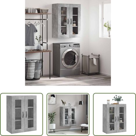 vidaXL Betonfarbe -  Wandschrank Betongrau 69,5x34x90 cm Holzwerkstoff (1/5)