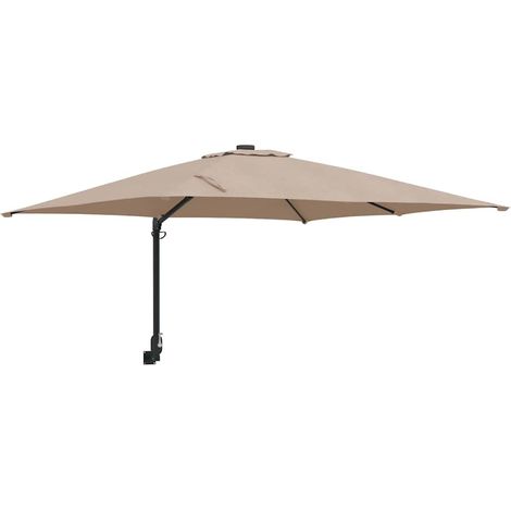 Ombrellone da giardino moderno basculante 248,5 x 247,5 x 160 cm in poliestere color tortora 020058637