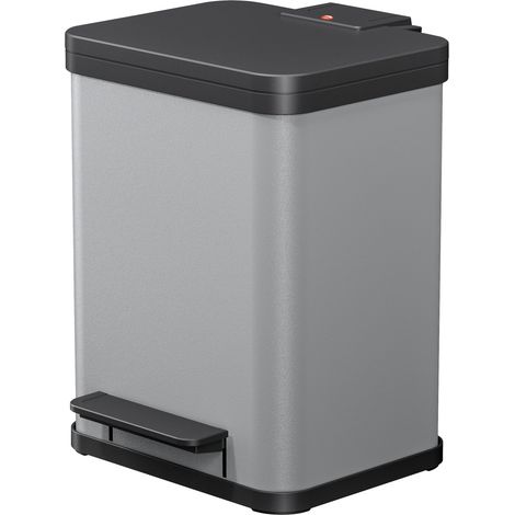 Hailo Öko duo Plus M, Tret-Mülltrenner, 2x9 ltr, Hellgrau, matt (1/5)