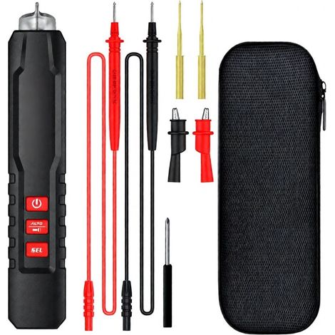 Multimètre numérique portable TRMS, écran bicolore de 1,9 pouces, mesure de tension, capacité, résistance, fréquence, diode, continuité et température (1/5)