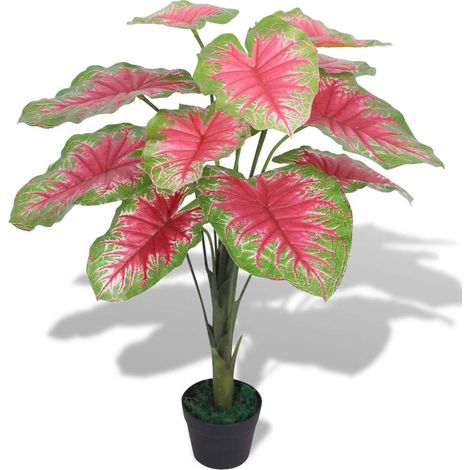 Artificial Caladium Plant with Pot 85 cm Green and Red vidaXL