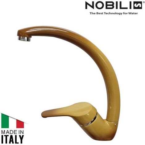 Rubinetto Lavello Cucina Vancouver Canna a P Monocomando Vari Colori - CILVANI - COLORE: TERRA DI FRANCIA (1/2)