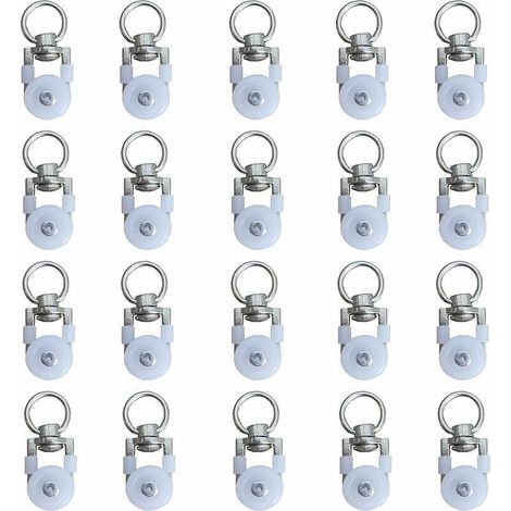 20 Rouleaux de Rail pour Rideaux Glissants – Poulies Silencieuses pour Double Rail Fenêtre – Compatible avec Systèmes de Stores Classiques