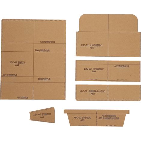 Lot de pochoirs pour portefeuille acrylique, moule DIY artisanal, outil de bricolage pour modèle de couture (1/5)