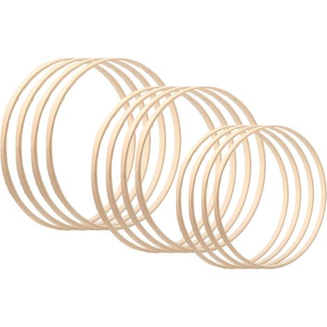 Anneaux en Bambou - 10/12 Pièces Cerceau en Bois pour Attrape-Rêves, Couronne de Mariage, Macramé et Artisanat Mural (1/5)