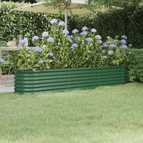 vidaXL Letto Giardino Acciaio Zincato 224x40x36 cm Verde