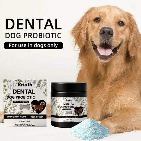 Complément alimentaire en poudre pour l'hygiène dentaire des chiens : soin quotidien, haleine fraîche et soins doux – 100 g (1/5)
