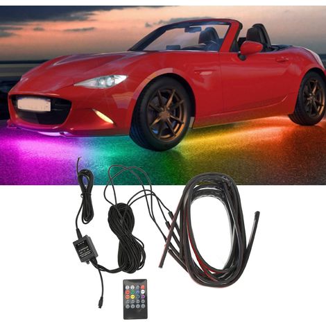 Siebenfarbig beleuchtetes Autochassis mit Fernbedienung, 60+90 cm LED-Dekorationsbeleuchtung mit Geräuschaktivierung (mit eingebauter Batterie) (1/5)