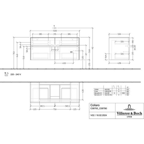 Villeroy & Boch C08700VQ WTUS Collaro C08700 1200x548x500mm 4